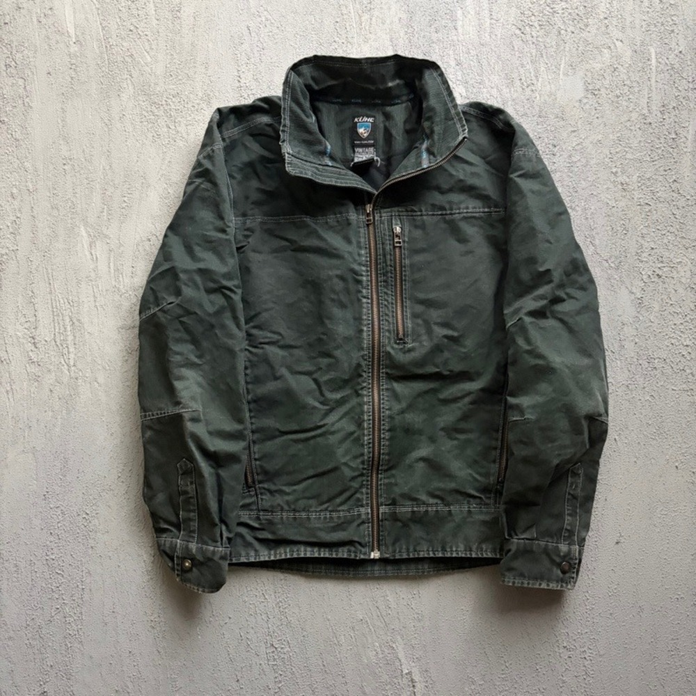 KUHL Burr Full Zip Jacket Medium 2000s Patina Dye Canvas Workwear Coat